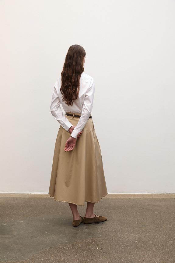 Julie Josephine Pleated Midi Skirt Beige 