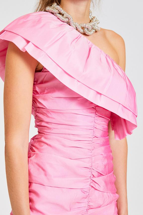 ROTATE Birger Christensen Sheer Stain Ruffle Dress Cameo Pink-4