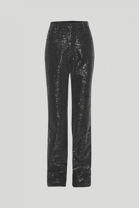 ROTATE Birger Christensen Twill Sequin Jeans Black-1