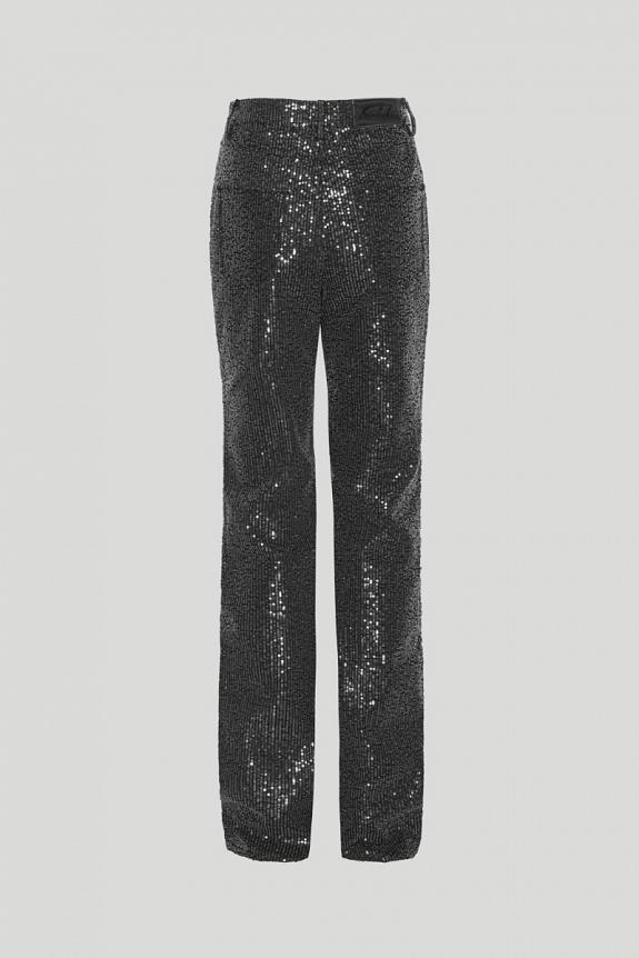 ROTATE Birger Christensen Twill Sequin Jeans Black-3