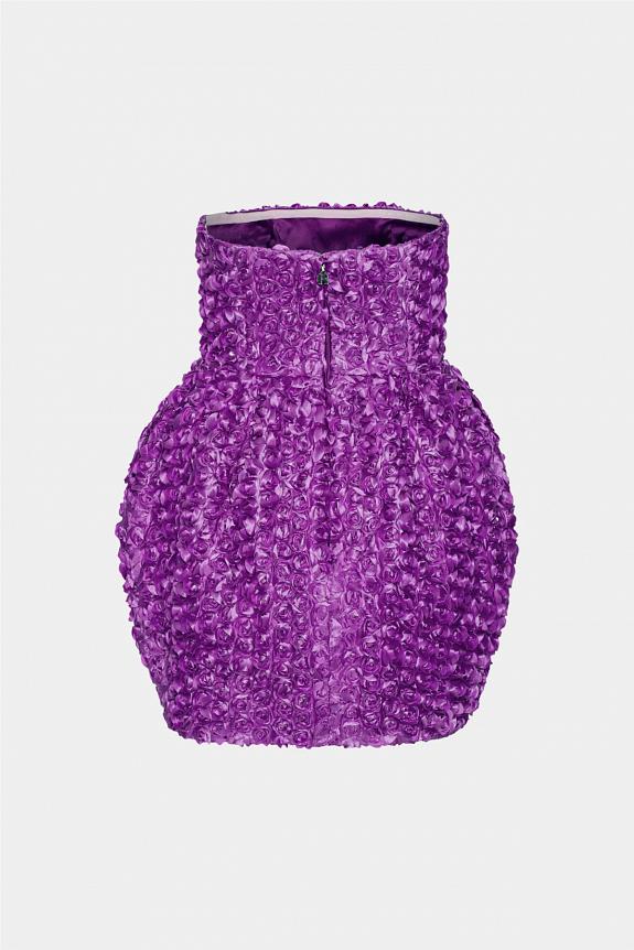 ROTATE Birger Christensen 3D Flower Mini Dress Purple Cactus Flower-5