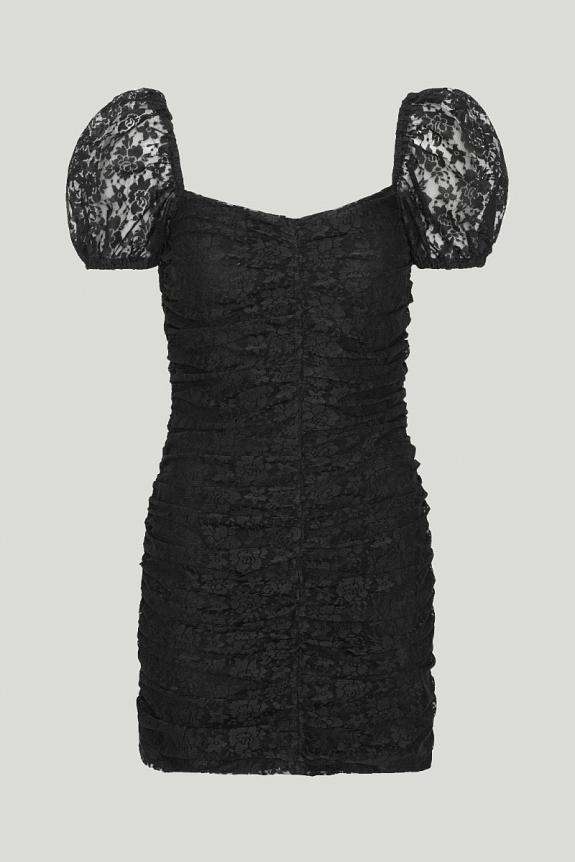 ROTATE Birger Christensen Lace Puff Sleeve Dress Black-5