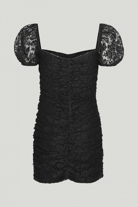 ROTATE Birger Christensen Lace Puff Sleeve Dress Black-6