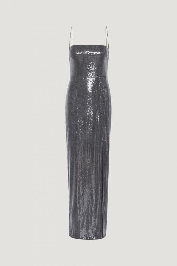 ROTATE Birger Christensen Sequin Maxi Slit Dress Black-5