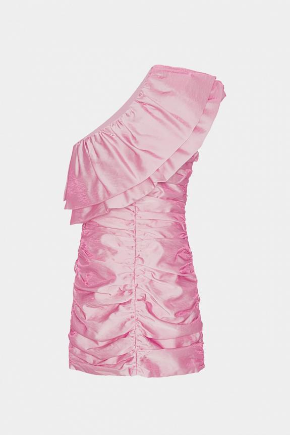 ROTATE Birger Christensen Sheer Stain Ruffle Dress Cameo Pink-6