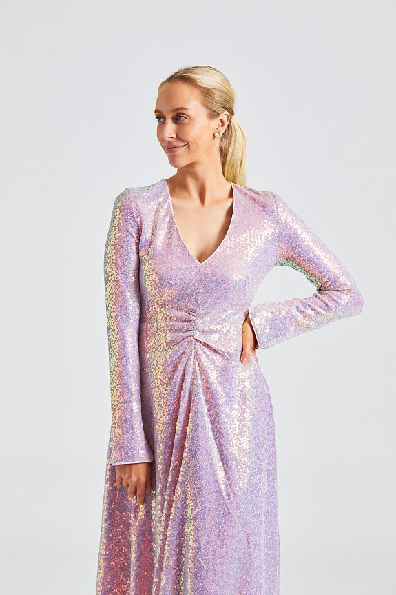 ROTATE Birger Christensen Sequin Midi Dress Sachet Pink-1
