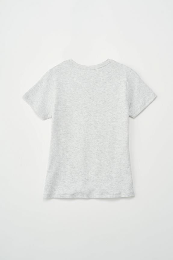 Julie Josephine Roundneck Cotton Jersey Tee Grey Melange 