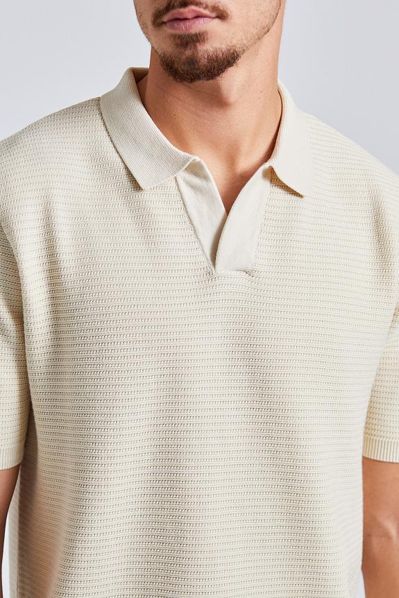 SUNSPEL Knitted Polo Shirt Ecru-1