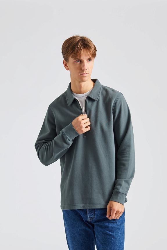 SUNSPEL Zip Polo Sweatshirt Drill Green