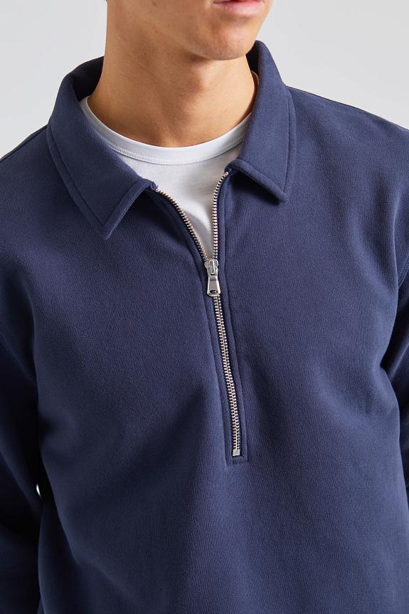 SUNSPEL Zip Polo Sweatshirt Navy-4