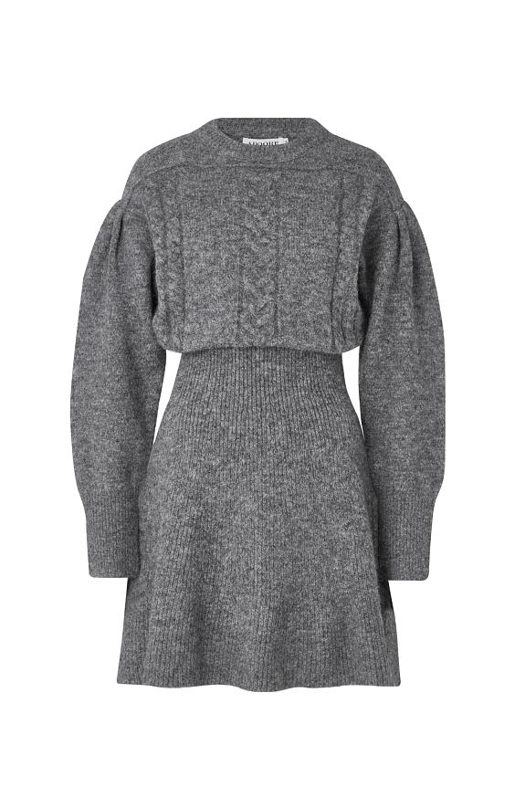 Adoore Santhia Knitted Mini Dress Grey Mel