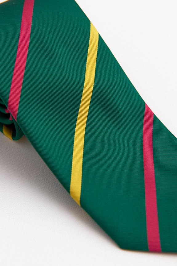 Drakes Double Bar Stripe Mogador Tie Green-1