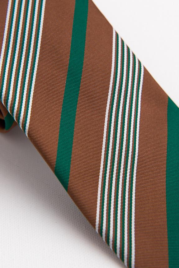 Drakes Multi Sandwich Stripe Mogador Tie Brown-1
