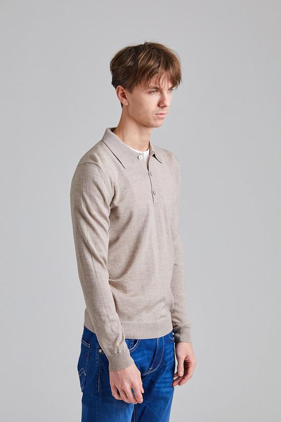Stenströms Merino Polo Sweater Beige-1