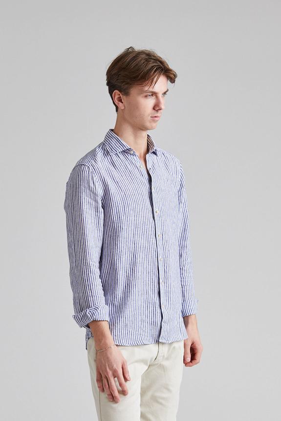 Stenströms Slimline Linen Navy Stripe-1