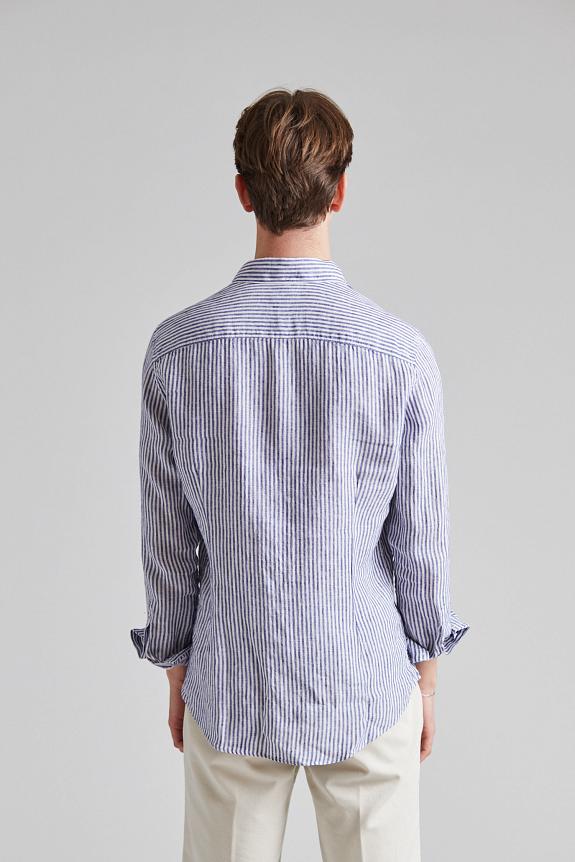Stenströms Slimline Linen Navy Stripe-2