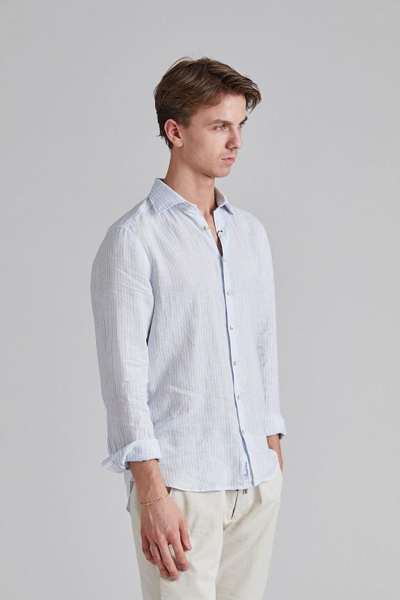 Stenströms Slimline Striped Linen Light Blue-1