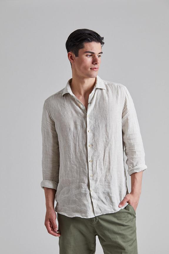 Stenströms Slimeline Striped Linen Warm Grey-2