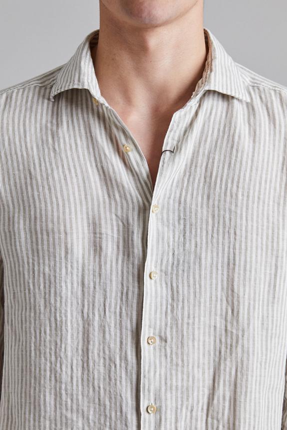Stenströms Slimeline Striped Linen Warm Grey-4
