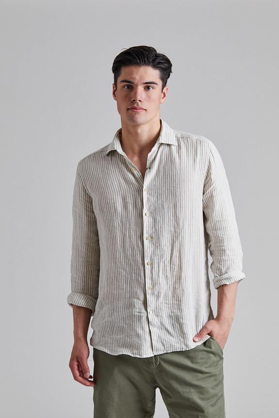 Stenströms Slimeline Striped Linen Warm Grey