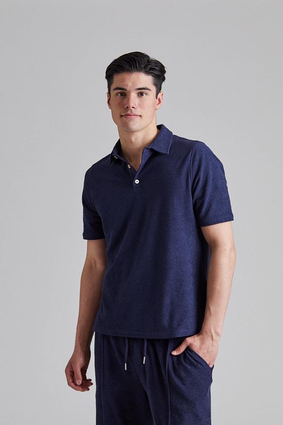 Stenströms Terry Polo Shirt Blue-2