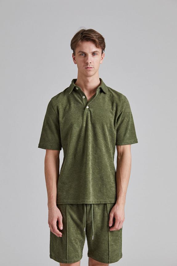 Stenströms Terry Polo Shirt Green-1