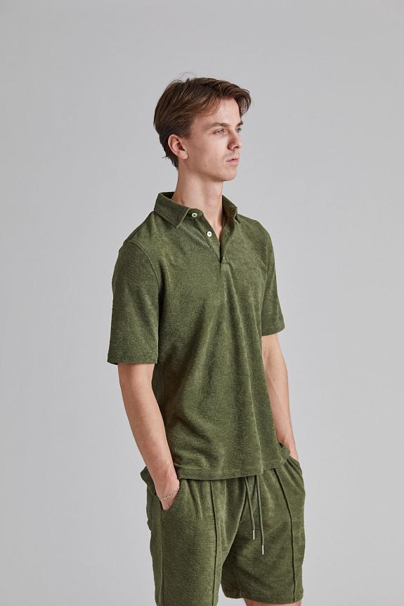 Stenströms Terry Polo Shirt Green-2