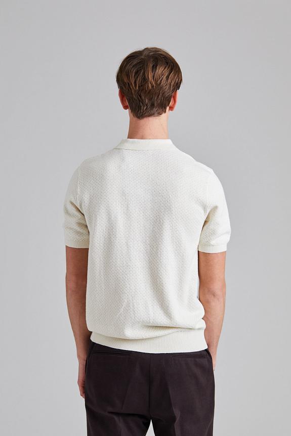 Stenströms Textured Polo Shirt Off White-2