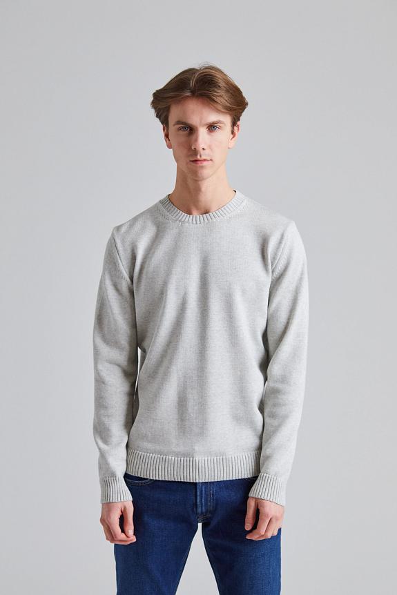 Stenströms Chunky Merino Crew Neck Lt Grey