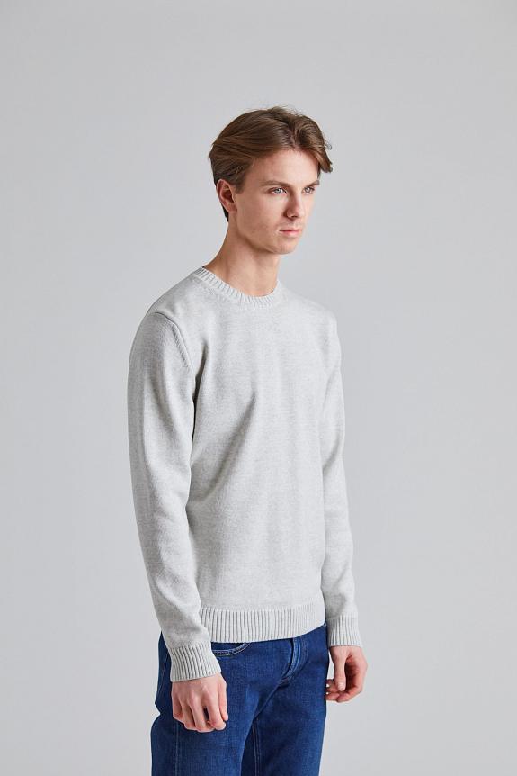 Stenströms Chunky Merino Crew Neck Lt Grey-1