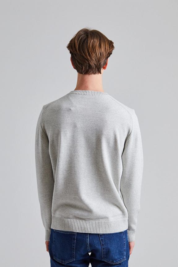 Stenströms Chunky Merino Crew Neck Lt Grey-2