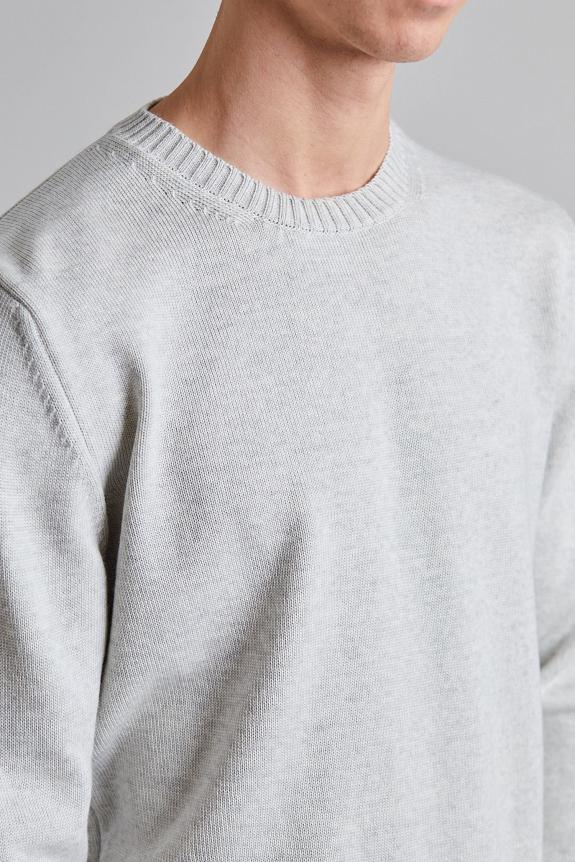 Stenströms Chunky Merino Crew Neck Lt Grey-3