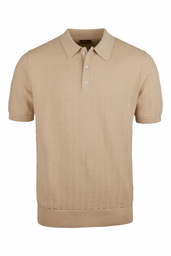 Stenströms Cotton Linen Polo Shirt Beige