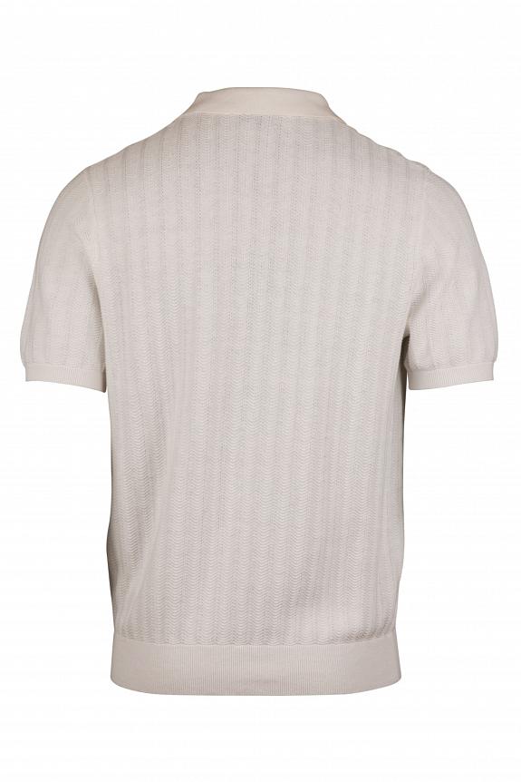 Stenströms Cotton Linen Polo Shirt White 