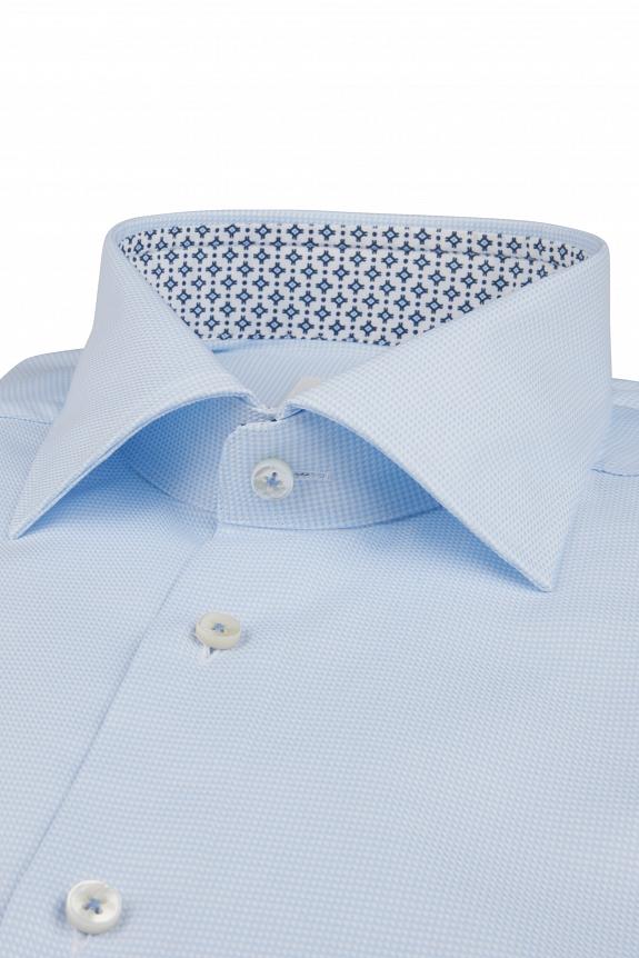 Stenströms Fitted Body Dogtooth Contrast Lt Blue-1