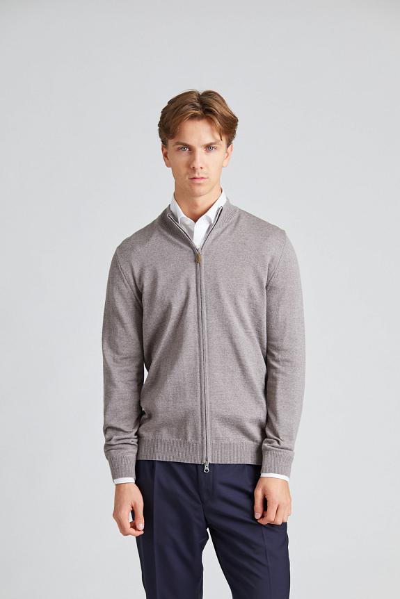 Stenströms Merino Full Zip Cardigan Light Brown