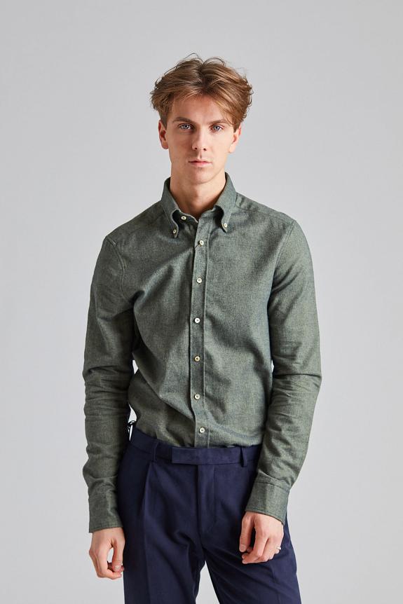 Stenströms Green Flannel Shirt-2