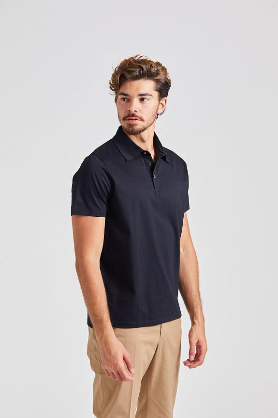 Stenströms Mercerized Cotton Polo Shirt Black-1