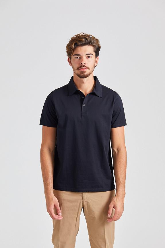 Stenströms Mercerized Cotton Polo Shirt Black