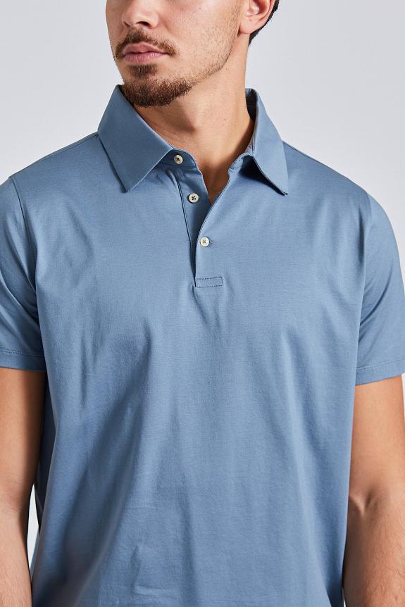 Stenströms Mercerized Cotton Polo Shirt Blue-1
