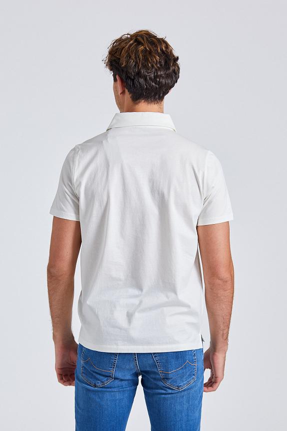 Stenströms Mercerized Cotton Polo Shirt White-1