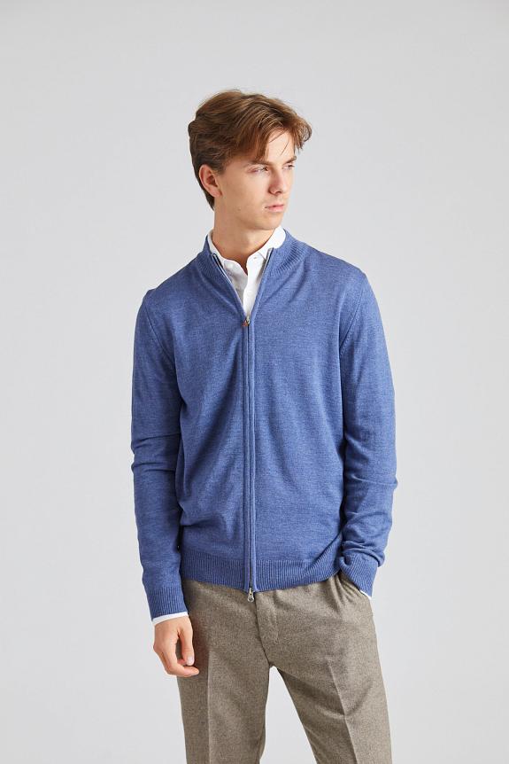 Stenströms Merino Full Zip Cardigan Blue-2