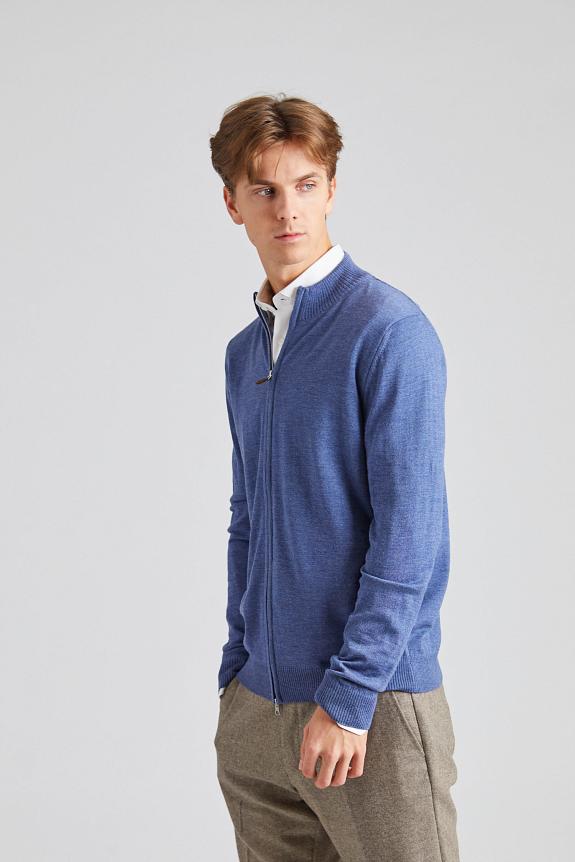 Stenströms Merino Full Zip Cardigan Blue-4