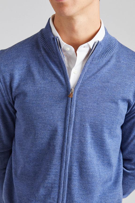 Stenströms Merino Full Zip Cardigan Blue-1