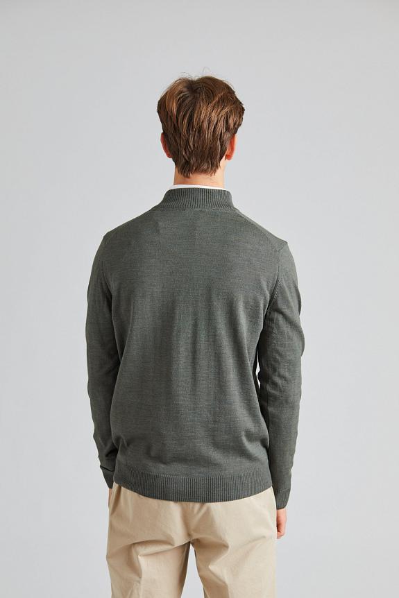 Stenströms Merino Half Zip Green-2