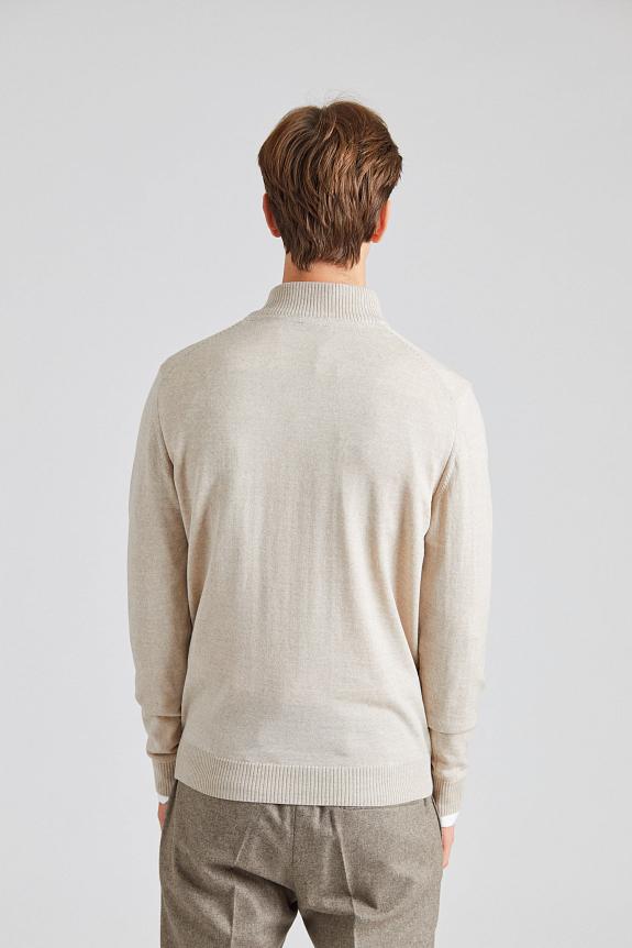 Stenströms Merino Half Zip Light Beige-2