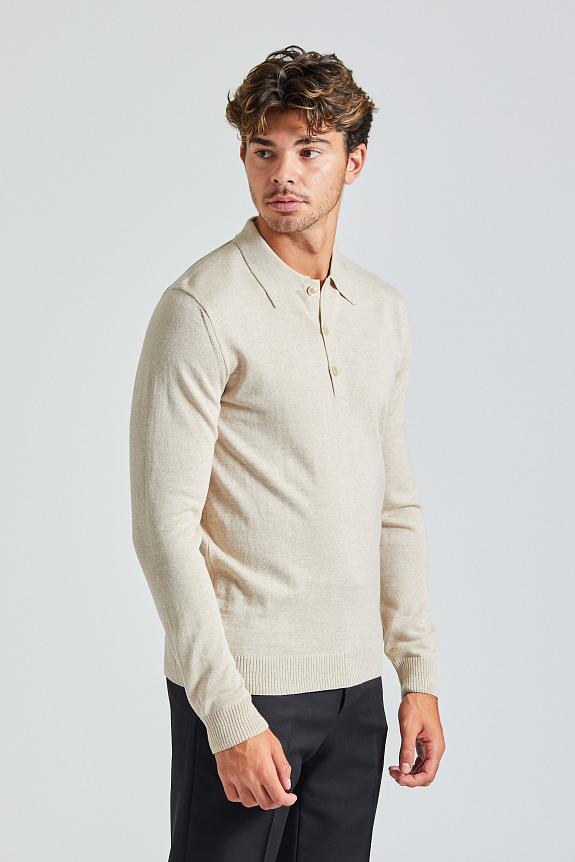 Stenströms Merino Polo Shirt Light Beige-1