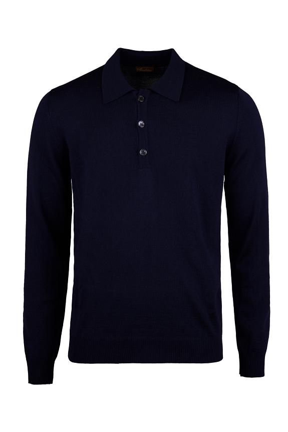 Stenströms Merino Polo Shirt Navy-3