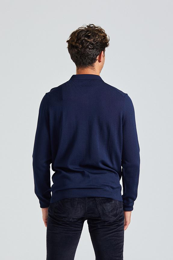 Stenströms Merino Polo Shirt Navy-1