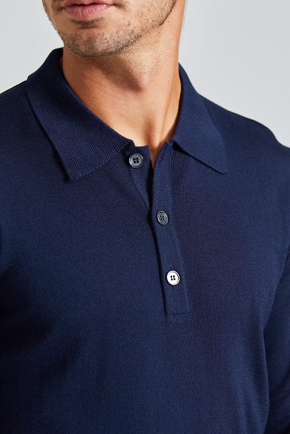 Stenströms Merino Polo Shirt Navy-2